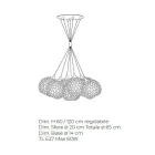 Ručně vyráběný lustr z benátského skla a kovu - Bolle Balloton Viadurini