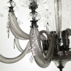 Klasický lustr 12 světel foukané sklo květinové detaily - Bluminda Viadurini