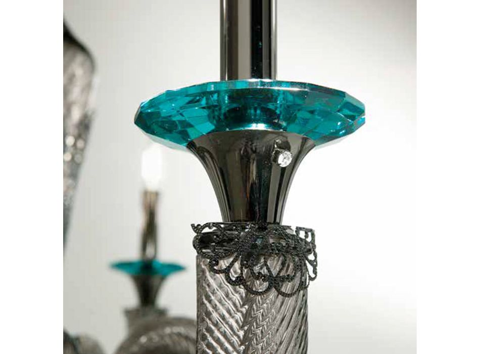 Klasický lustr 18 světel z ručně vyráběného skla a krystalů - Magrena Viadurini