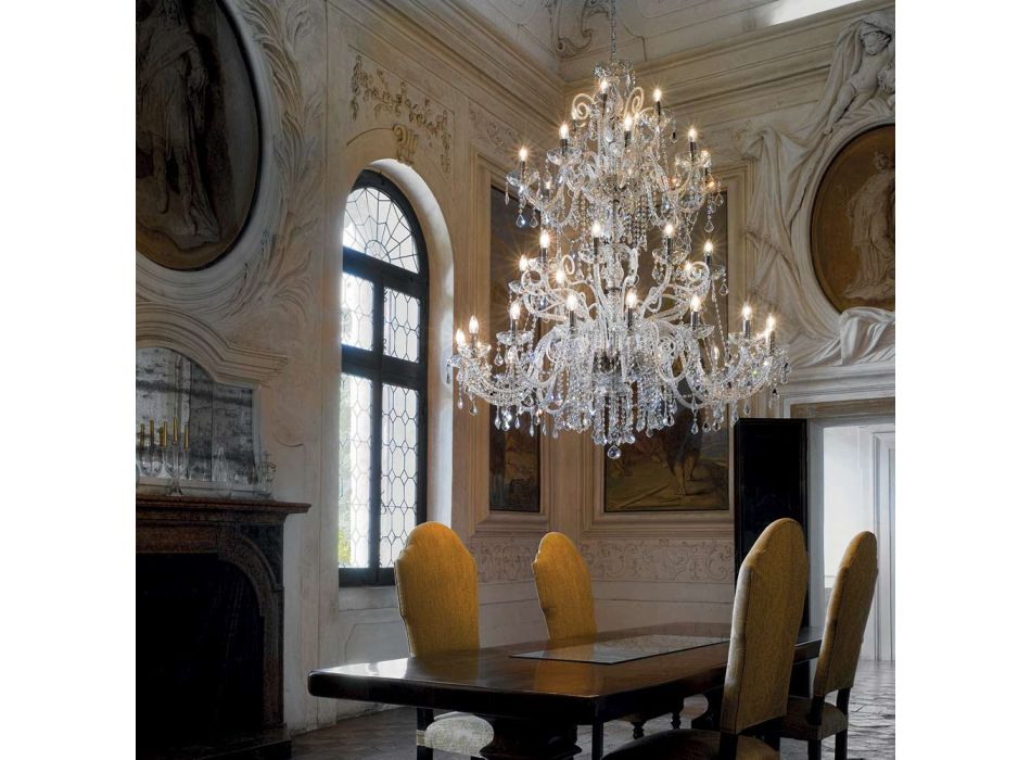 Klasický lustr 36 světel z benátského skla Made in Italy - Florentine Viadurini