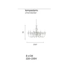 Luxusní italský ručně vyráběný skleněný lustr 8 světel - Mindful Viadurini