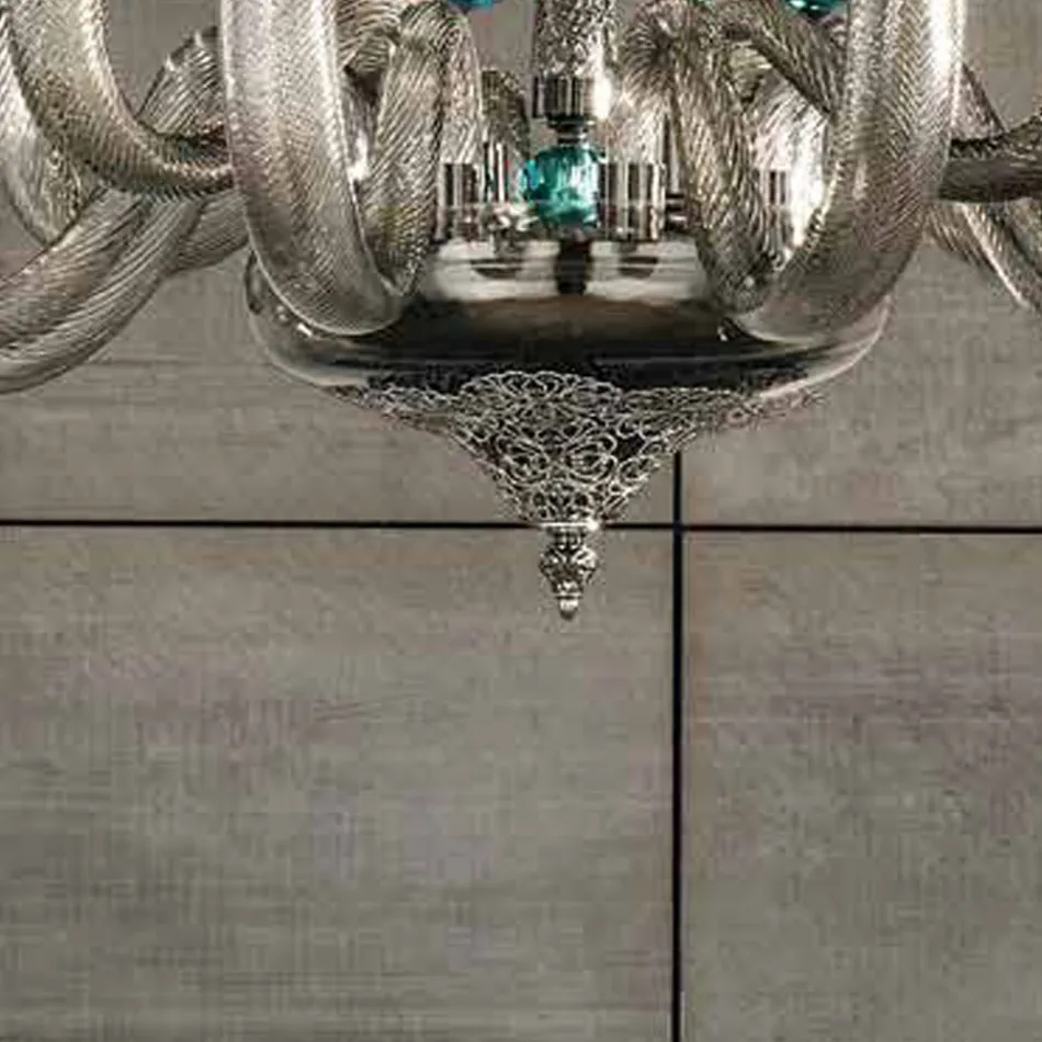 Klasický lustr s 8 světly z uměleckého skla a krystalů - Magrena Viadurini