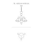 Klasický řemeslný lustr z foukaného bílého benátského skla - Elsa Viadurini