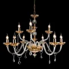 desgin klasické lustr 9 světla a sklo Jemné CRISallo Viadurini