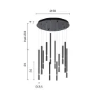 Lustr s 12 LED světly z lakovaného kovu a nastavitelnými kabely - modřín Viadurini