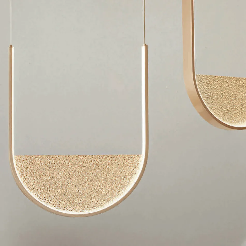 Lustr se 2 LED diodami s vyjímatelnou vložkou z granulovaného skla - Catalpa Viadurini