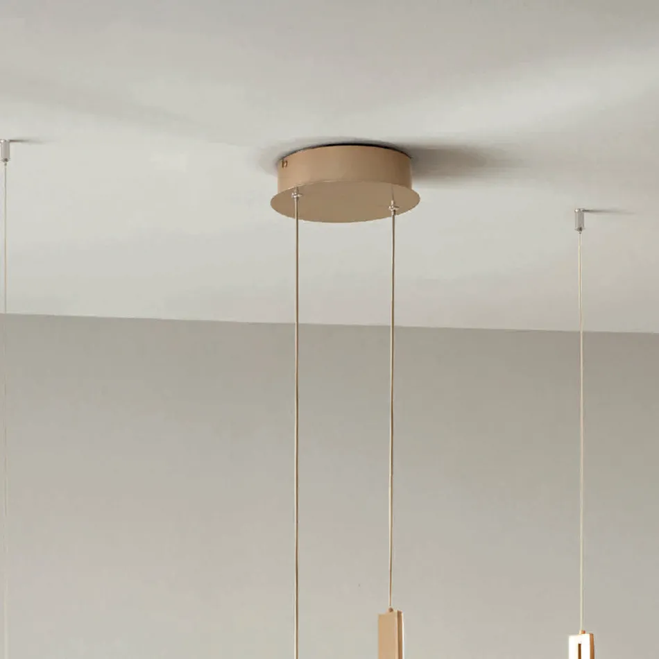 Lustr se 2 LED diodami s vyjímatelnou vložkou z granulovaného skla - Catalpa Viadurini