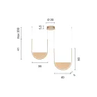 Lustr se 2 LED diodami s vyjímatelnou vložkou z granulovaného skla - Catalpa Viadurini