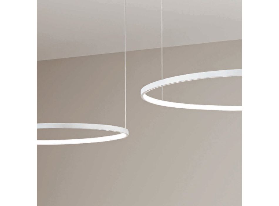 Lustr se 2 nebo 3 horizontálními Roronde LED světly z lakovaného kovu - Mulberry Viadurini