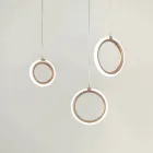 Lustr se 3 LED světly z lakovaného kovu a volitelného skla - cedr Viadurini