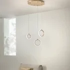 Lustr se 3 LED světly z lakovaného kovu a volitelného skla - cedr Viadurini