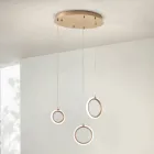 Lustr se 3 LED světly z lakovaného kovu a volitelného skla - cedr Viadurini