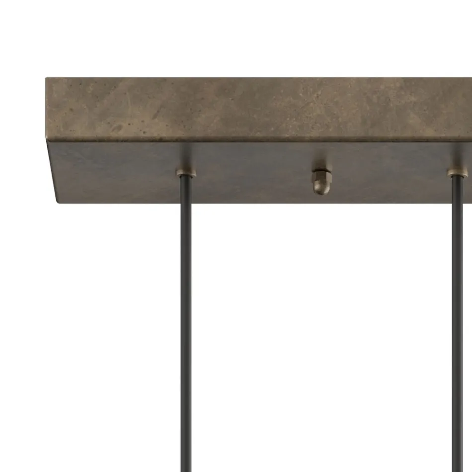 Lustr s 5 světly ze železa a skla Made in Italy – zataženo Viadurini