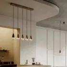 Lustr s 5 světly ze železa a skla Made in Italy – zataženo Viadurini