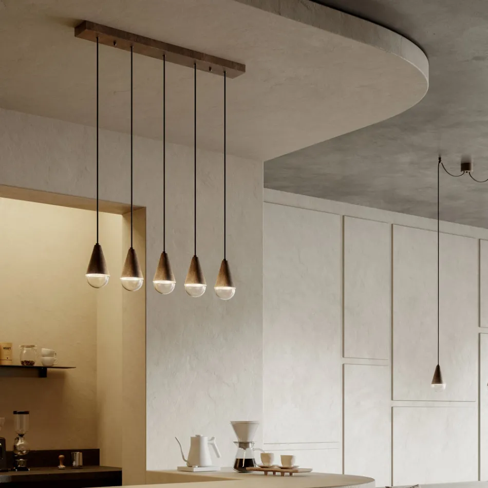 Lustr s 5 světly ze železa a skla Made in Italy – zataženo Viadurini