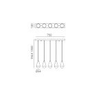 Lustr s 5 světly ze železa a skla Made in Italy – zataženo Viadurini