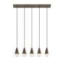 Lustr s 5 světly ze železa a skla Made in Italy – zataženo