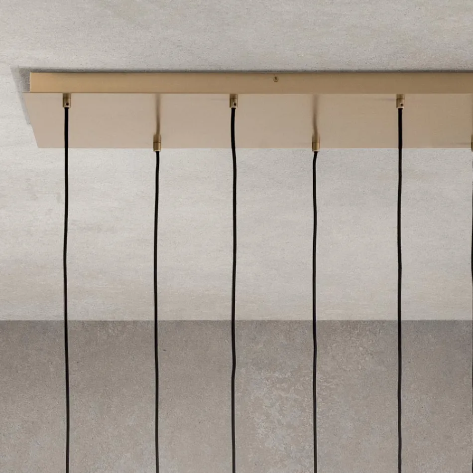 Lustr se 6 světly z foukaného skla ve tvaru koule Made in Italy - Prilla Viadurini