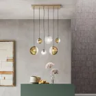 Lustr se 6 světly z foukaného skla ve tvaru koule Made in Italy - Prilla Viadurini