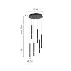 Lustr se 6 LED světly z lakovaného kovu a nastavitelnými kabely - modřín Viadurini