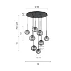 Lustr s 8 LED ve zlatě lakovaném kovu a foukaném skle - Ailanto Viadurini