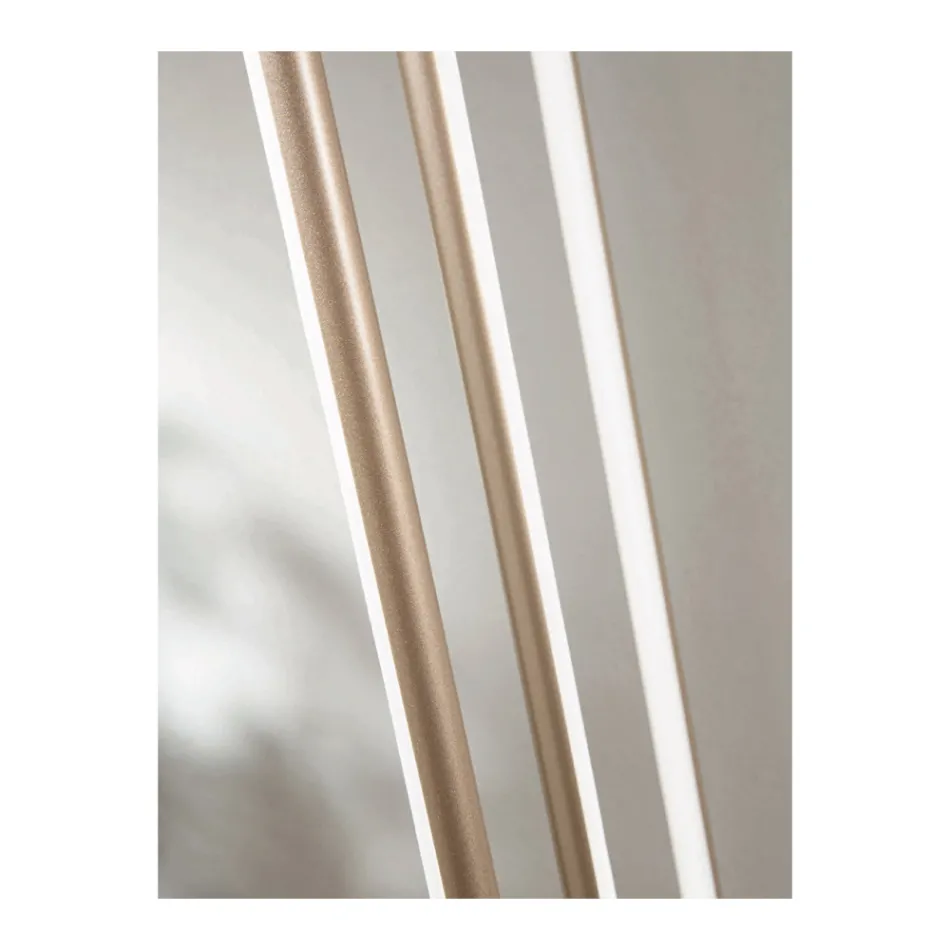 Lustr s 8 LED světly ve zlatém lakovaném kovu a nastavitelnými kabely – oranžový Viadurini