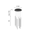 Lustr s 8 LED světly ve zlatém lakovaném kovu a nastavitelnými kabely – oranžový Viadurini