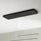 Lustr s horizontálními LED světly z kovu a nastavitelnými kabely - oranžový Viadurini