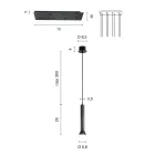 Lustr se zlatým lakovaným kovovým rámem a nastavitelnými kabely - bříza Viadurini