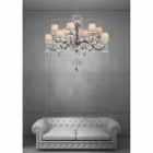 Lustr z řemeslného benátského skla, 12 světel, vyrobený v Itálii - Milagros Viadurini