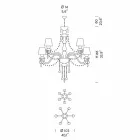 Lustr z řemeslného benátského skla, 12 světel, vyrobený v Itálii - Milagros Viadurini