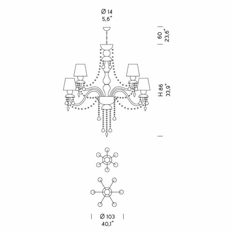 Lustr z řemeslného benátského skla, 12 světel, vyrobený v Itálii - Milagros Viadurini
