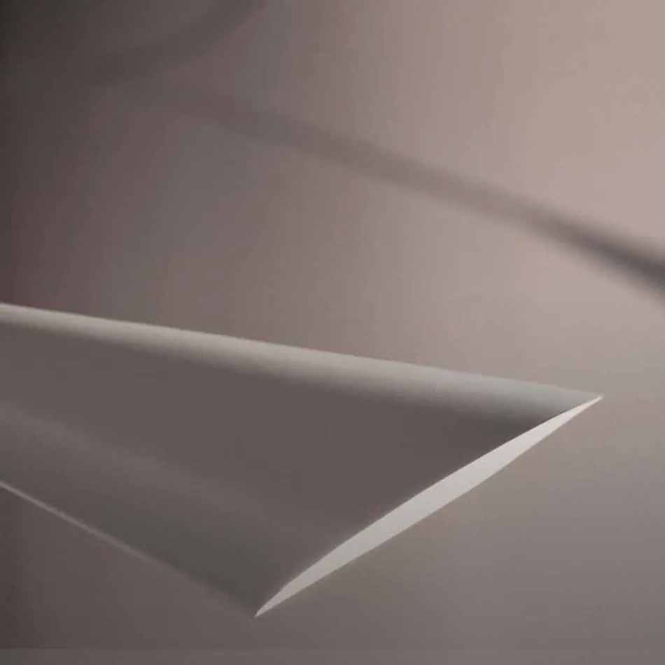 Ručně vyrobený bílý malovaný ocelový lustr vyrobený v Itálii - Elica Viadurini