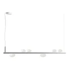 Hliníkový lustr s bílým foukaným skleněným světlem - Alma Viadurini