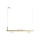 Hliníkový lustr s bílým foukaným skleněným světlem - Alma Viadurini