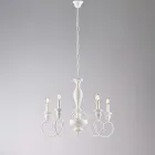 Lustr z italského dřeva a lakovaného železa pro interiérovou dekoraci - Toskánsko Viadurini