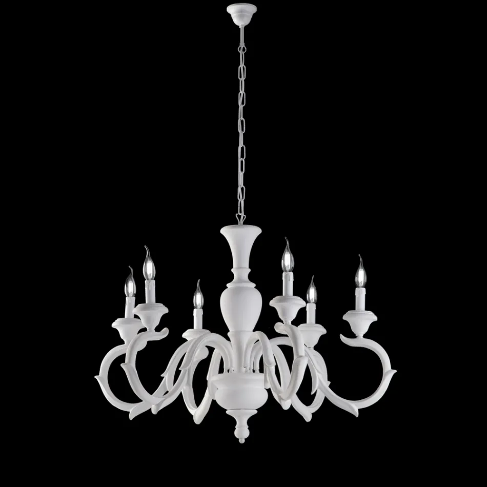 Dřevěný lustr vyrobený v Itálii pro interiérové dekorace - Florencie Viadurini