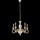 Dřevěný lustr vyrobený v Itálii pro interiérové dekorace - Florencie Viadurini