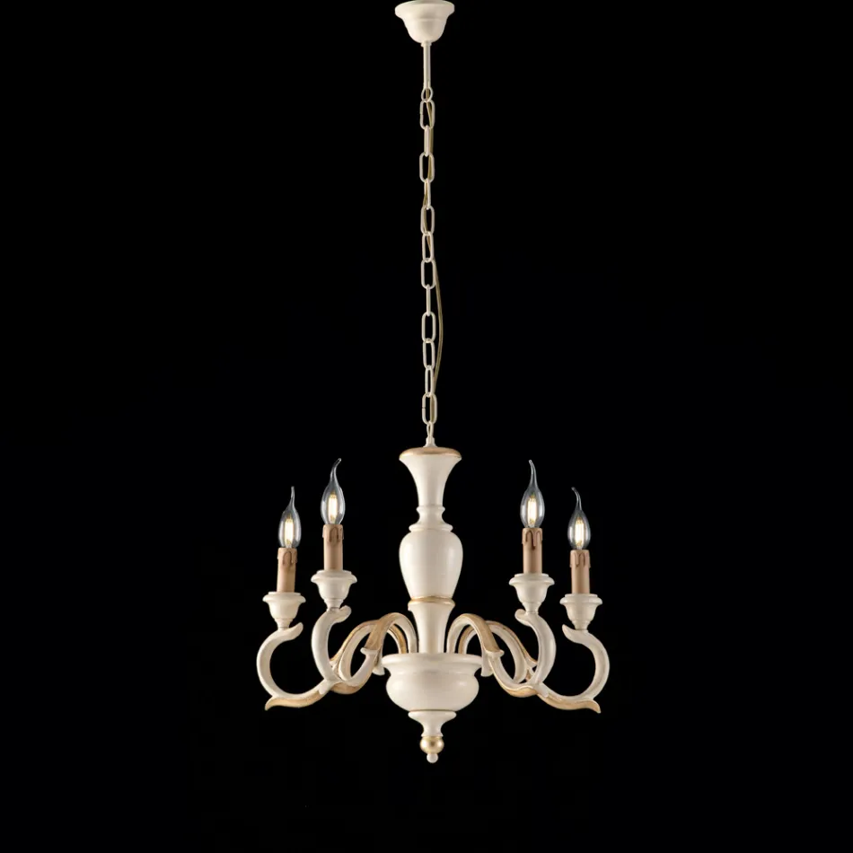 Dřevěný lustr vyrobený v Itálii pro interiérové dekorace - Florencie Viadurini