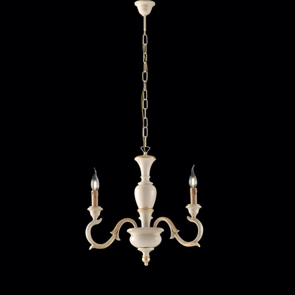 Dřevěný lustr vyrobený v Itálii pro interiérové dekorace - Florencie Viadurini