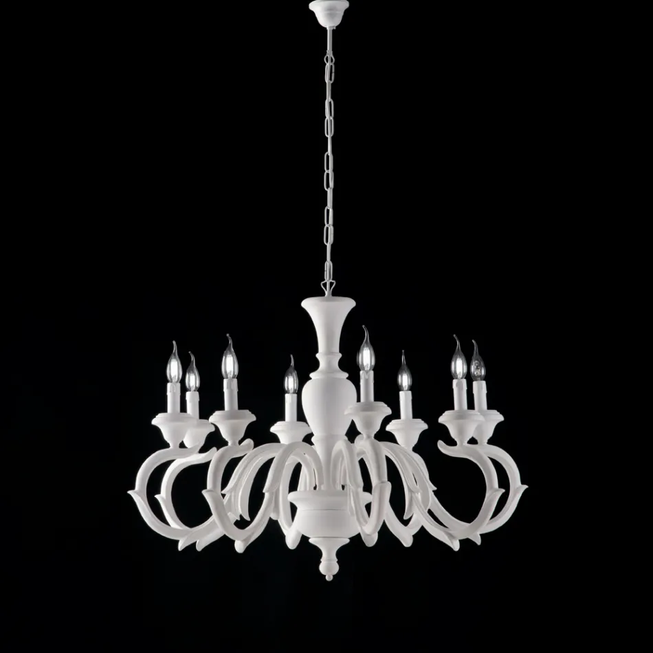 Dřevěný lustr vyrobený v Itálii pro interiérové dekorace - Florencie Viadurini