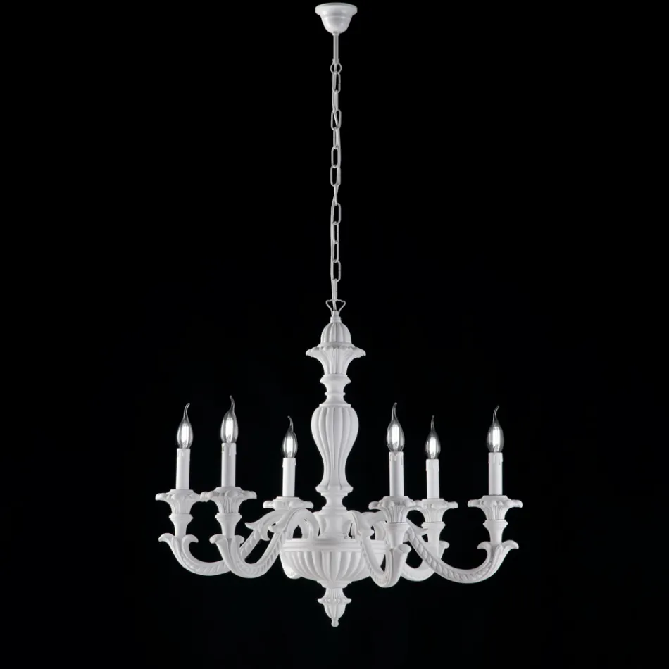 Dřevěný lustr vyrobený v Itálii pro interiérové dekorace - Milán Viadurini