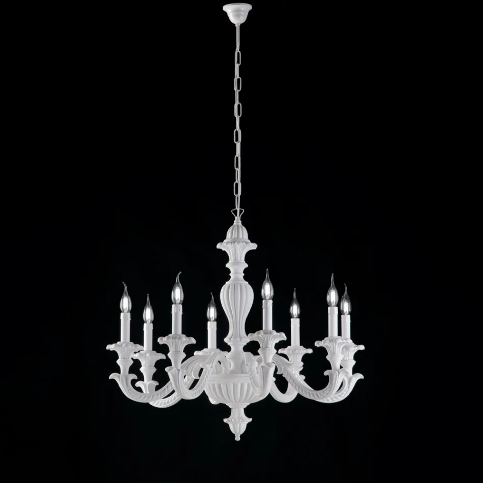 Dřevěný lustr vyrobený v Itálii pro interiérové dekorace - Milán Viadurini