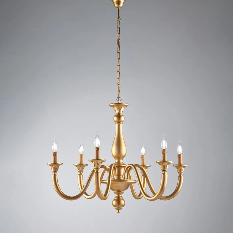 Dřevěný lustr vyrobený v Itálii pro interiérové dekorace - Siena Viadurini