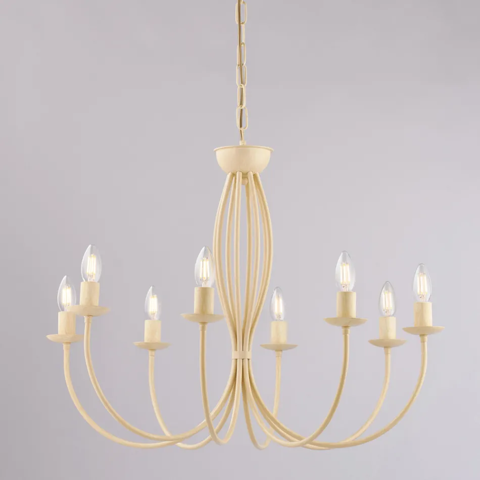 Bílý kovový lustr pro osvětlení rafinovaných prostor – Roccia Viadurini