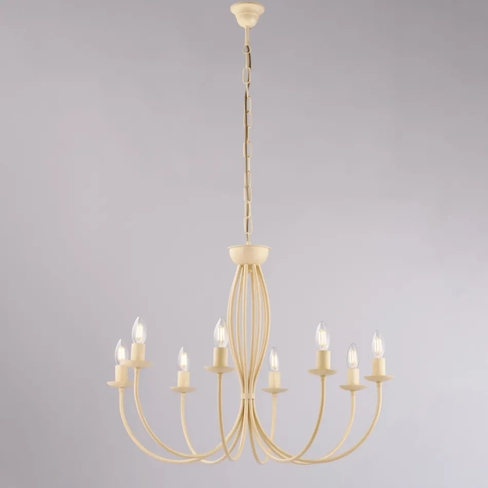 Bílý kovový lustr pro osvětlení rafinovaných prostor – Roccia Viadurini