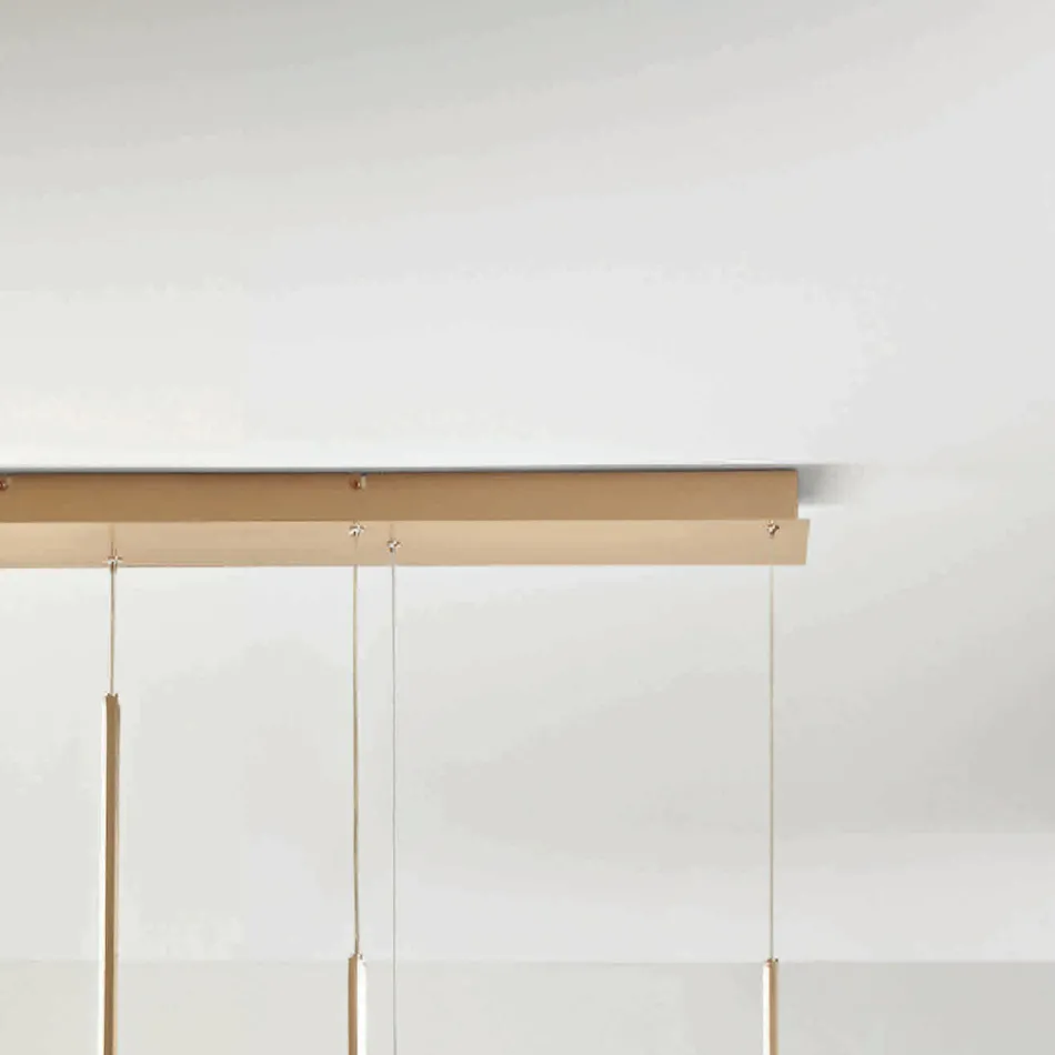 Kovový lustr s vyjímatelnou vložkou z granulovaného skla - Catalpa Viadurini