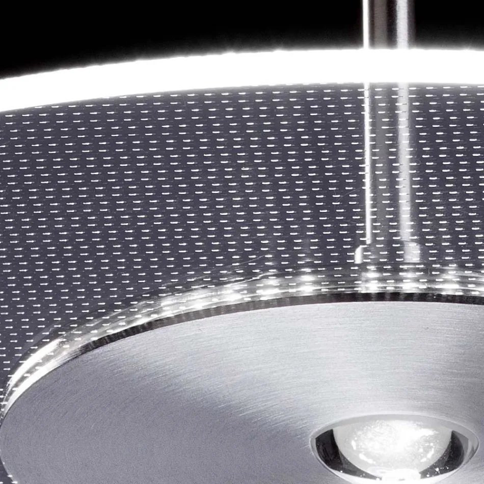 Kovový lustr s difuzorem z plexiskla s mikrotečkami - Nora Viadurini