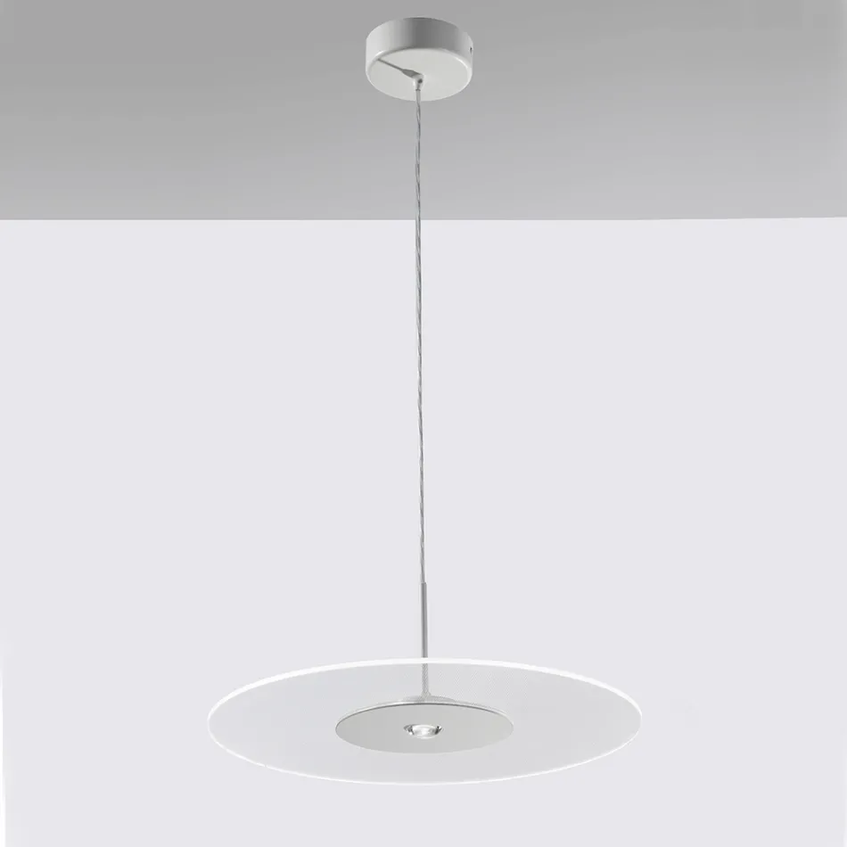 Kovový lustr s difuzorem z plexiskla s mikrotečkami - Nora Viadurini