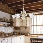 Kovový a skleněný lustr pro osvětlení rafinovaných interiérů – Sirio Viadurini